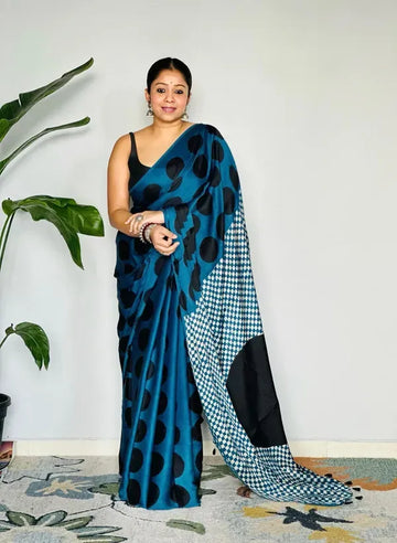 Dark Ajrakh Modal Silk Saree