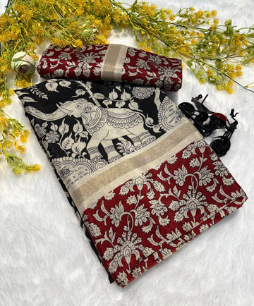Mul Mul Cotton Kalamkari Saree