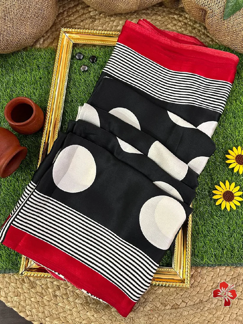 BLACK Color Handcrafted Ajrakh Saree – Traditional Ethnic Wear for Women