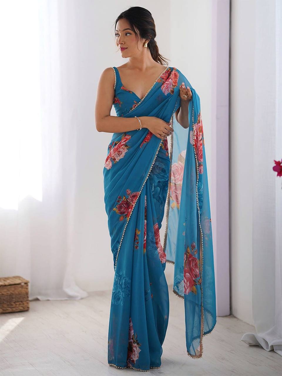 Whispers of Petals in Eternal Drape Saree