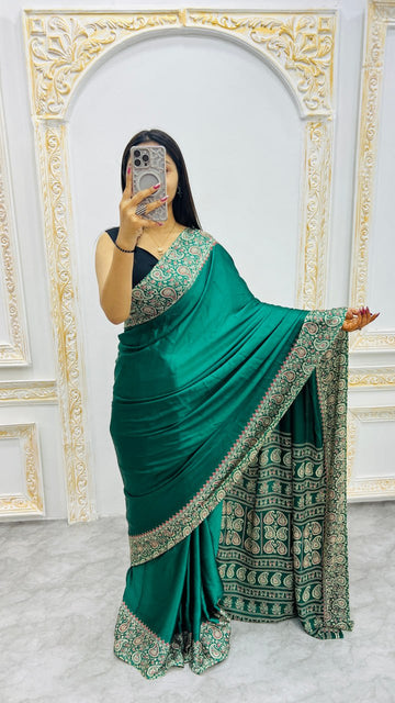 Drape The Royal Essence  Original Ajrakh Silk Saree